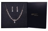 ELEGANCKI zestaw kolczyki naszyjnik na prezent ślub pudełko swarovski