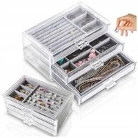 SZKATUŁKA NA BIŻUTERIĘ ZEGARKI DUŻY ORGANIZER PUDEŁKO KUFEREK ETUI PREZENT