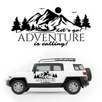 NAKLEJKA NA BOK AUTA dekoracyjna wodoodporna góry las KAMPER samochód 100cm