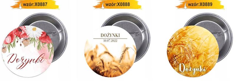 Przypinki buttony TANIO DOŻYNKI z grafiką zdjęcie 8