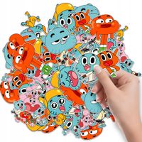 NAKLEJKI ETYKIETY NA ZESZYT NALEPKA Z POSTACIAMI GUMBALL WZORY 6 SZT