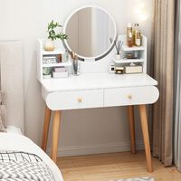 TOALETKA KOSMETYCZNA Z LUSTREM DO MAKIJAŻU BIAŁA DUŻA SKANDYNAWSKI SOLIDNA