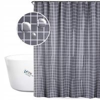 Zasłona PRYSZNICOWA łazienkowa pod prysznic do wanny haczyki 180x180 cm