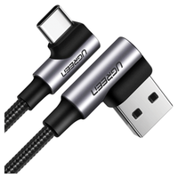 Kabel USB do USB-C, kątowy UGREEN US176, 3A, 1m (czarny)