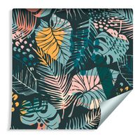 Tapeta Ścienna Modne Kolorowe Liście Tropikalne Przyroda