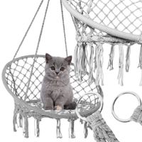 SZARY FOTEL WISZĄCY HUŚTAWKA OGRODOWA BOCIANIE GNIAZDO PLECIONA LINA  80CM