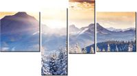 100 55CM OBRAZ 4 ELEM ZIMA GÓRACH PŁÓTNO DRUK