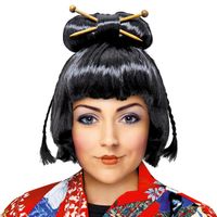 peruka japonka gejsza kimono samuraj kabuki