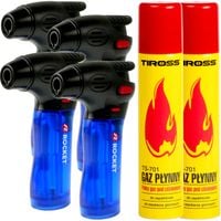 PALNIK GAZOWY LUTOWNICA 4X ZAPALNICZKA GAZOWA GAZ 90ML + 10ML ZESTAW