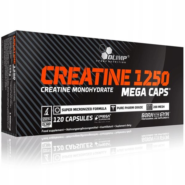 OLIMP CREATINE MEGA CAPS 2x120kaps KREATYNA MONOHYDRAT MONO zdjęcie 14