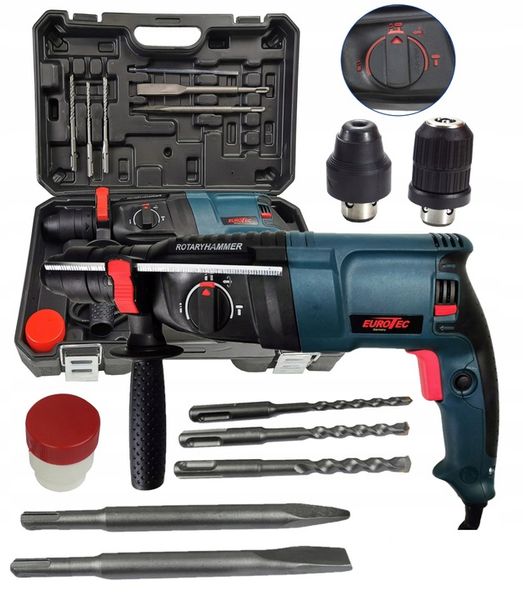 MŁOTOWIERTARKA WIERTARKA MŁOT UDAROWY 2600W SDS+ ZESTAW + WALIZKA MOCNA zdjęcie 1