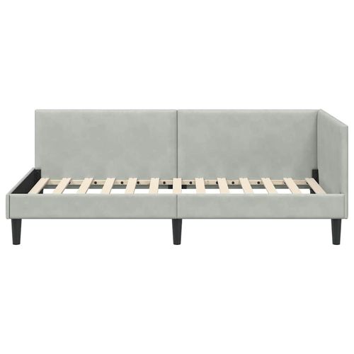 Rama łóżka narożnego Jasnoszary 90 cm x 200 cm Welurisklejka na Arena.pl