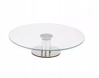 PATERA NA CIASTO SZKLANA OBROTOWA NA NÓŻCE DEKORATOR TORT URODZINY KOMUNIA