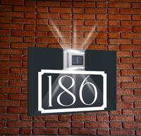 antracyt TABLICZKA ADRESOWA nierdzewna oświetlona numer domu dibond nadruk