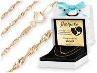 ZŁOTY ŁAŃCUSZEK ŁAŃCUCH 585 SINGAPUR 40 CM ZL11