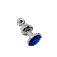 korek analny lollypop double ball metal plug m blue wooomy