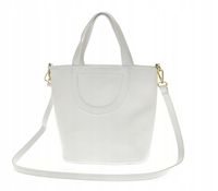 Laura Biaggi - torebka shopper skóra naturalna biały TS 66-6360