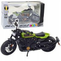 Motocykl Chopper Die-Cast Czarny Zielone Elementy 1:12