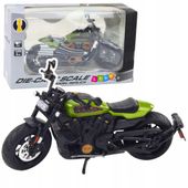 Motocykl Chopper Die-Cast Czarny Zielone Elementy 1:12