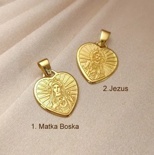 CUDOWNY ZŁOTY MEDALIK ŁAŃCUSZEK CHRZEST KOMUNIA na Arena.pl