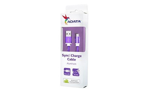 Adata Kabel USB-microUSB 1m Purple alu-knit na Arena.pl