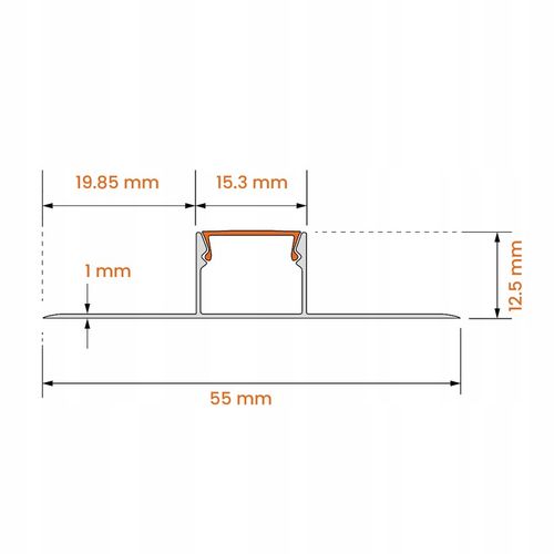 Profil LED aluminiowy wpuszczany do płytek płyt GK gipsowych 2m klosz na Arena.pl