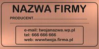 NADRUK dibond TABLICZKA ZNAMIONOWA FIRMY z dibondu 20x10 TWÓJ NAPIS LOGO