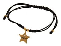 Bransoletka szczęścia celebrytka pozłacana gwiazdka gwiazda star bawełna srebro 925 B0704