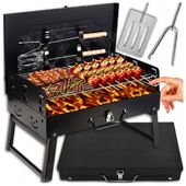 Grill Ogrodowy Turystyczny Przenośny Składany Walizka Kempingowy + Akcesori