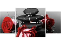 80X40CM ZEGAR CZERWONE RÓŻE OBRAZ