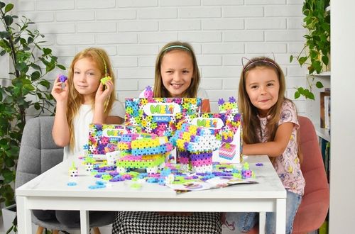 KLOCKI KONSTRUKCYJNE WAFLE MELI Basic Pink 300 El PASTELOWE RÓŻ PUZZLE 3D na Arena.pl