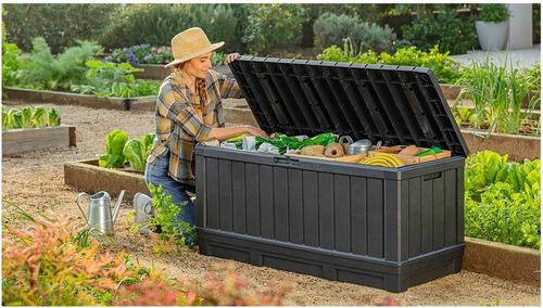 MOCNA SKRZYNIA OGRODOWA BALKONOWA TARASOWA WODPORNA 350L KUFER SIEDZISKOXXL na Arena.pl