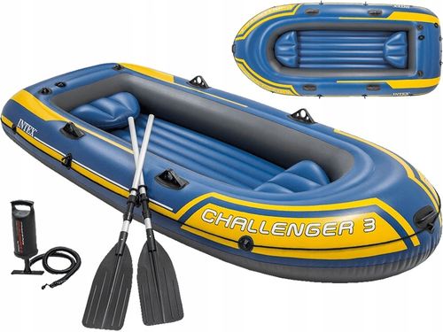 Ponton dmuchany Challenger 3 os + wiosła + pompka Intex 68370 na Arena.pl
