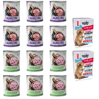 MOKRA KARMA DLA PSA TUF TUF MIX 12x800G, BOX 4x500G JAGNIĘCINA+KRÓLIK