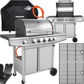 GRILL GAZOWY OGRODOWY NIERDZWENY ŻELIWNY RUSZT 4+1 17,4kW Z SZAFĄ NA BUTLE