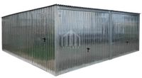 Garaż blaszany 6x6m - 2x brama uchylna - drzwi - ocynk - spad w tył  SO133