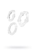 a toys, cockrings set, 3 pcs.tpe,transparent, o 3,5 / 3/2 cm