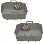 2x WKŁADKA KOSZYK SILIKONOWY FORMA DO AIR FRYER FRYTKOWNICY 20x20cm ZESTAW