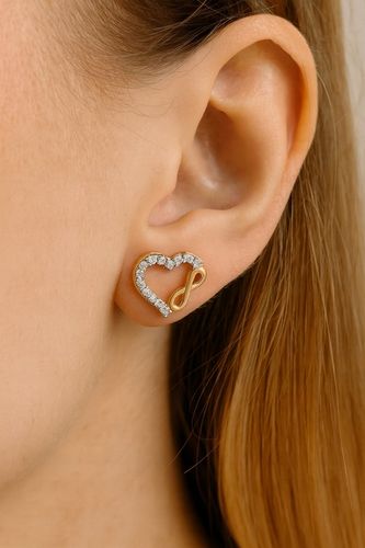 Złoty Komplet Biżuterii Złoto 333 Naszyjnik Kolczyki Serca Nieskończoność na Arena.pl