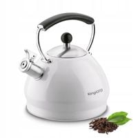 DUŻY CZAJNIK NA GAZ indukcję ELEGANCKI CZAJNIK z gwizdkiem 3l BIAŁY Ruso