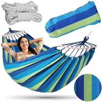 HAMAK DO OGRODU DUŻY XXL DWUOSOBOWY MOCNY OGRODOWY MATERIAŁOWY TURYSTYCZNY