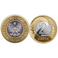 Narodowy Bank Polski: 2 złote z Woreczka Menniczego Moneta z 2024 UNC
