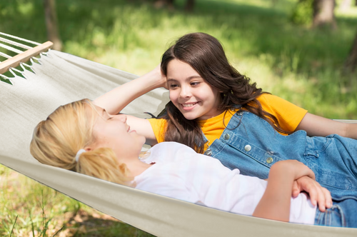 Hamak z poprzeczką dwuosobowy beżowy na Arena.pl