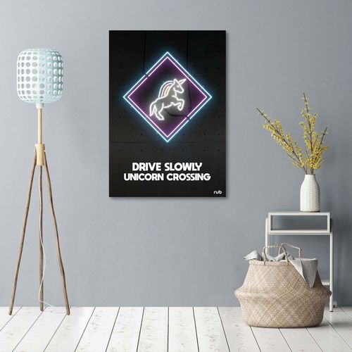 Obraz na płótnie – Canvas, Neony jednorożec 40x60 na Arena.pl