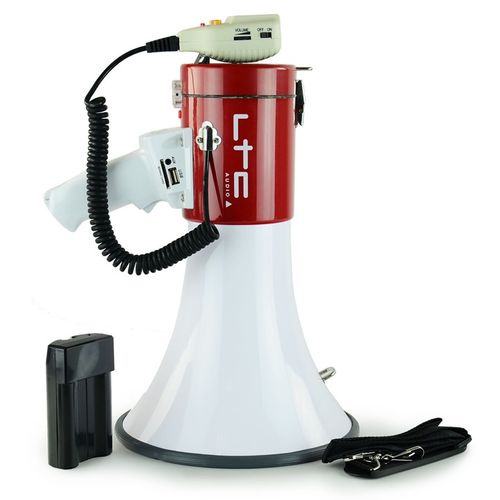 Profesjonalny MEGAFON 50W USB SD MP3 akumulator na Arena.pl