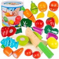 DREWNIANE OWOCE I WARZYWA DO KROJENIA NA RZEPY NÓŻ DESKA KINDERPLAY