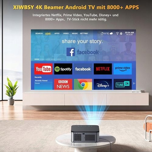 Projektor Rzutnik LED Android Smart TV Full HD 1080p 5G WiFi XIWBSY T07 (N) na Arena.pl