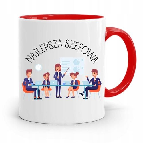 Kubek Czerwony Dla Szefowej Najlepsza Szefowa Z Nadrukiem Ze Zdjęciem na Arena.pl