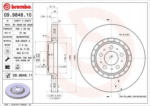 TARCZA HAM PRZOD 336X30 V BREMBO na Arena.pl