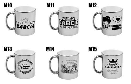 Kubek srebrny z nadrukiem grafiką prezent Dzień Babci różne wzory Babcia na Arena.pl